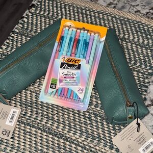 BIC Xtra Smooth Mechanical Pencils with 2 Teal Pencil Cases